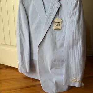 Men's Lightweight Blue Seersucker Suit
